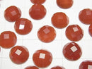 Red Agate Round Faceted Cabochon 10x10mm 5pcs