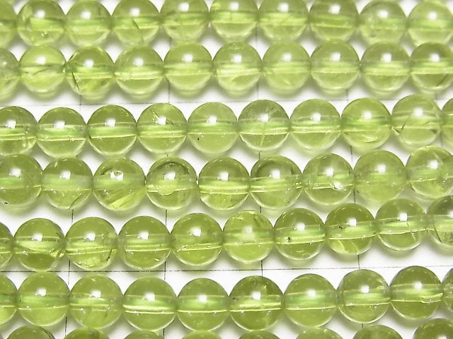 [Video] Peridot AAA- Round 6mm 1/4 or 1strand beads (aprx.15inch / 38cm)