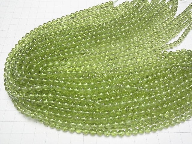 [Video] Peridot AAA- Round 6mm 1/4 or 1strand beads (aprx.15inch / 38cm)