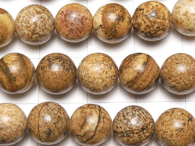 Picture Jasper Round 8mm 1strand beads (aprx.15inch / 38cm)