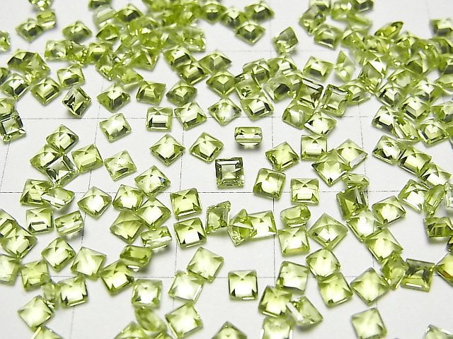 [Video] High Quality Peridot AAA Loose stone Square Faceted 3x3mm 10pcs