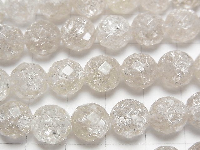 [Video] Crack Smoky Quartz 64Faceted Round 10mm half or 1strand beads (aprx.15inch/38cm)