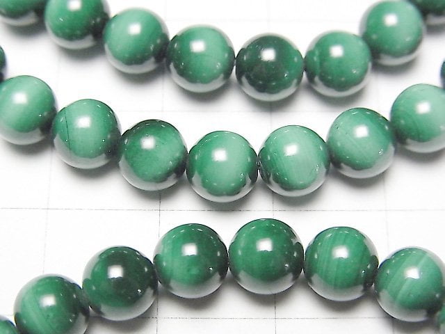 [Video] Malachite Cat's EyeAA+ Round 6mm Bracelet