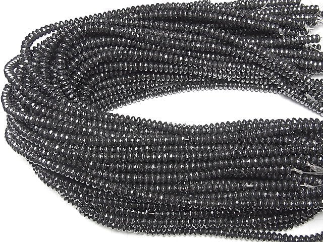 [Video] Magnetic! Hematite Faceted Button Roundel 6x6x3mm 1strand beads (aprx.15inch / 36cm)