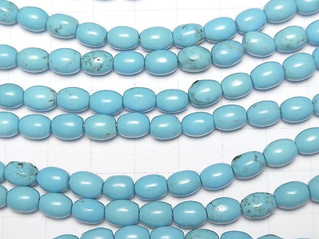 [Video] Magnesite Turquoise Rice 8x6x6mm 1strand beads (aprx.15inch / 37cm)