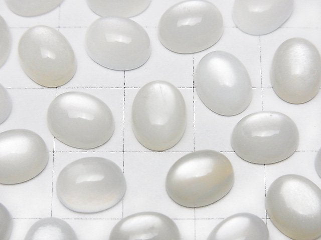 [Video] White Moonstone AAA- Oval Cabochon 10x8mm 4pcs