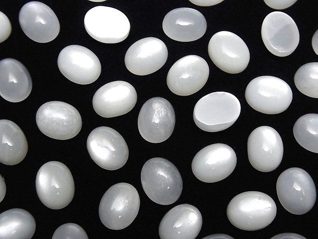 [Video] White Moonstone AAA- Oval Cabochon 10x8mm 4pcs