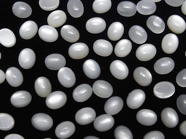 [Video] White Moonstone AAA- Oval Cabochon 10x8mm 4pcs