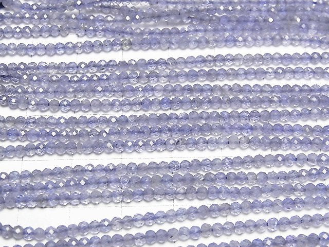 [Video] High Quality! Tanzanite AAA Faceted Round 2.5mm half or 1strand beads (aprx.12inch/30cm)