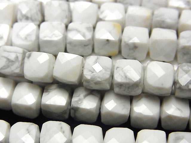 Cube, Howlite Magnesite Gemstone Beads