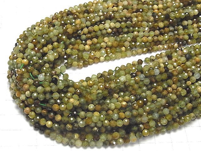 [Video] High Quality! Grossular Garnet AA Faceted Round 4mm 1strand beads (aprx.15inch / 36cm)