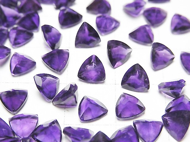 [Video] High Quality Amethyst AAA- Loose stone Triangle Faceted 6x6mm 4pcs