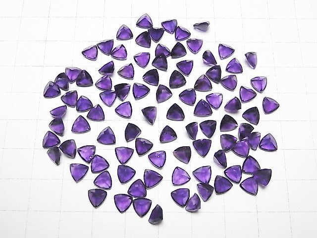 [Video] High Quality Amethyst AAA- Loose stone Triangle Faceted 6x6mm 4pcs