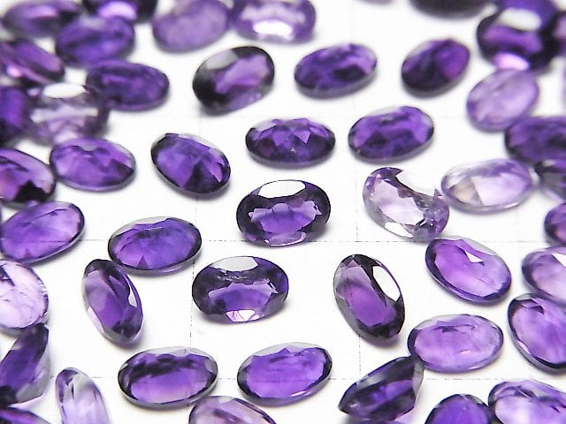 [Video] High Quality Amethyst AAA- Loose stone Oval Faceted 6x4mm 5pcs