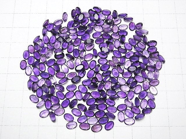 [Video] High Quality Amethyst AAA- Loose stone Oval Faceted 6x4mm 5pcs