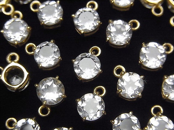 Bezel Setting, Crystal Quartz Gemstone Beads