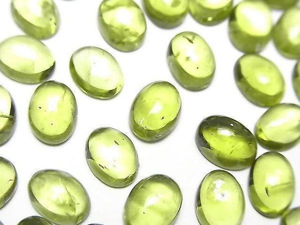 [Video]High Quality Peridot AAA- Oval Cabochon 8x6mm 2pcs