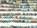 [Video]High Quality! Turquoise AA Faceted Button Rondelle 3x3x2mm 1strand beads (aprx.15inch/37cm)