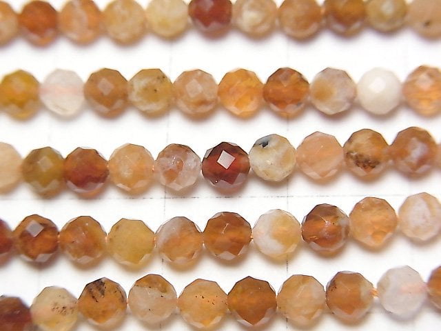 [Video] High Quality! Brandy Opal Faceted Round 4mm 1strand beads (aprx.15inch / 37cm)