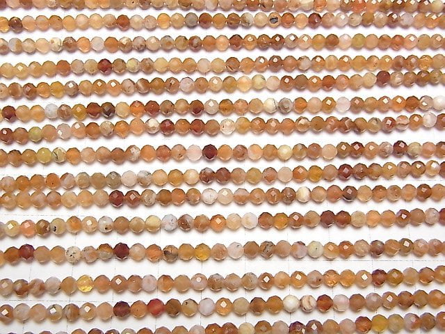 [Video] High Quality! Brandy Opal Faceted Round 4mm 1strand beads (aprx.15inch / 37cm)