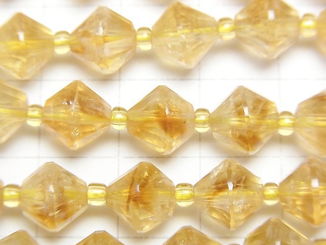 [Video] High Quality! Bi-color Citrine AA Roundel 8x8x8mm half or 1strand beads (aprx.14inch/35cm)