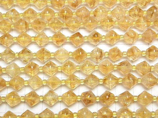 [Video] High Quality! Bi-color Citrine AA Roundel 8x8x8mm half or 1strand beads (aprx.14inch/35cm)