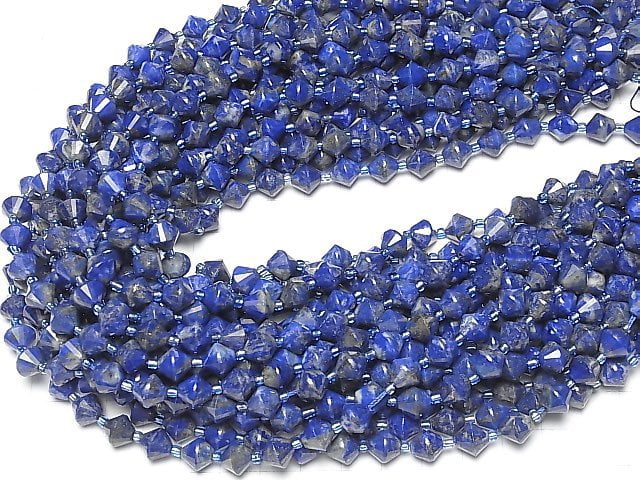 [Video] High Quality! Lapislazuli AA+ Abacus cut 8x8x8mm half or 1strand beads (aprx.15inch / 36cm)