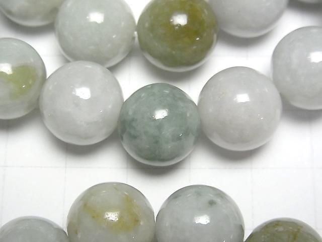 [Video] Burmese Jadeite AA mixed color Round 14mm Bracelet