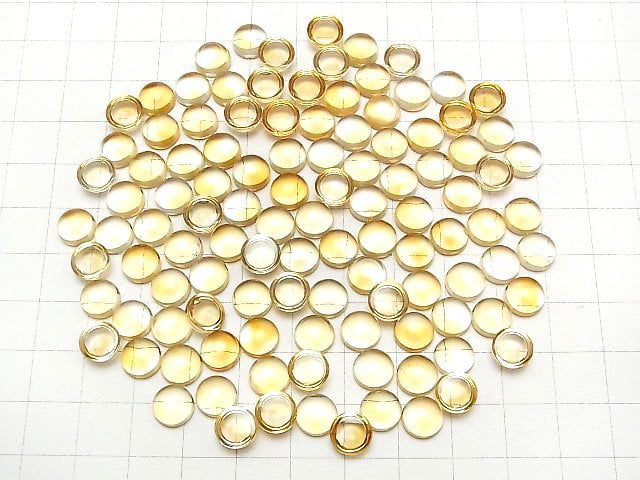 [Video]High Quality Citrine AAA Round Cabochon 8x8mm 2pcs