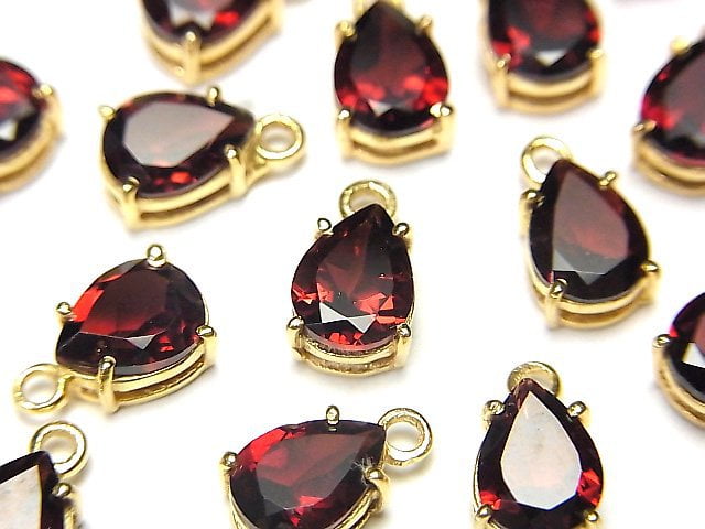 Bezel Setting, Garnet, Pear Shape Gemstone Beads