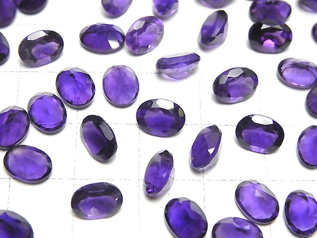 [Video] High Quality Amethyst AAA Loose stone Oval Faceted 8x6mm 5pcs