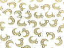 [Video] Metal parts Crescent moon motif charm 10x7mm Gold color (with CZ) 2pcs