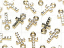 [Video] Metal parts 10x5mm Cross gold color (with CZ) 2pcs