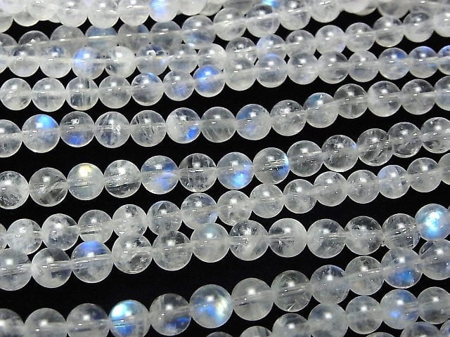 [Video] Rainbow Moonstone AA++ Round 6mm half or 1strand beads (aprx.22inch / 54cm)