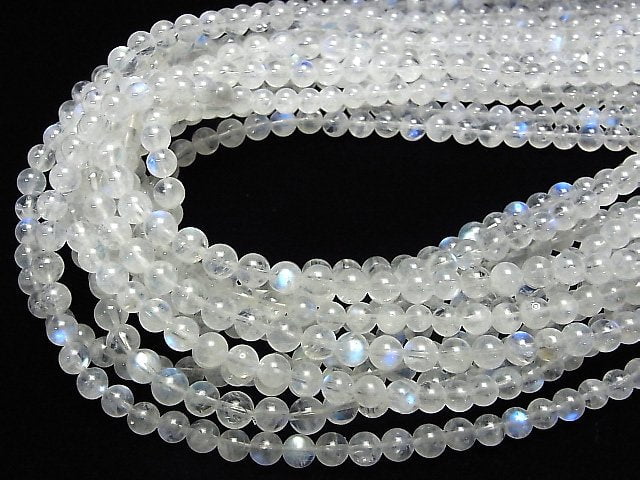 [Video] Rainbow Moonstone AA++ Round 6mm half or 1strand beads (aprx.22inch / 54cm)