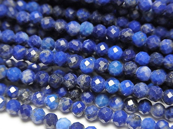 [Video] High Quality! 2pcs $8.79! Lapislazuli AA Faceted Round 3mm 1strand beads (aprx.15inch / 37cm)