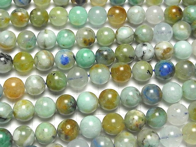 [Video] Chrysocolla Inquartz Round 10mm half or 1strand beads (aprx.15inch / 38cm)