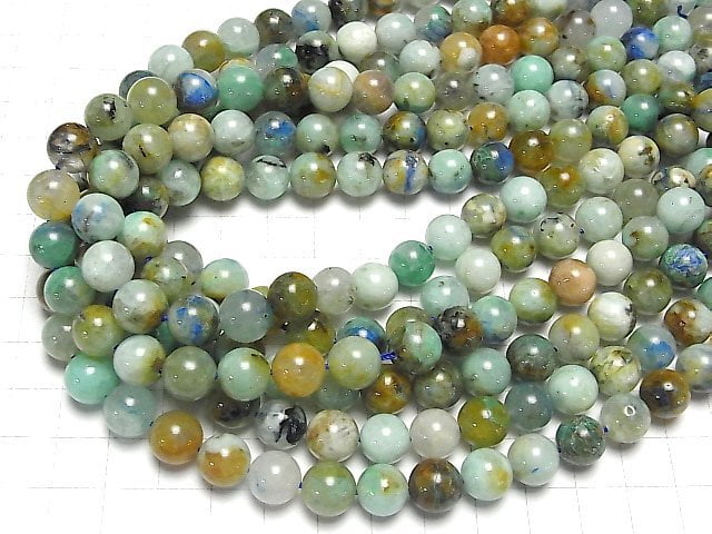 [Video] Chrysocolla Inquartz Round 10mm half or 1strand beads (aprx.15inch / 38cm)