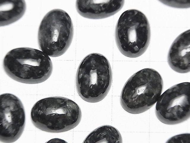 [Video] Burma Black Jadeite AAA- Oval Cabochon 14x10mm 1pc