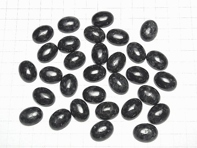 [Video] Burma Black Jadeite AAA- Oval Cabochon 20x15mm 1pc