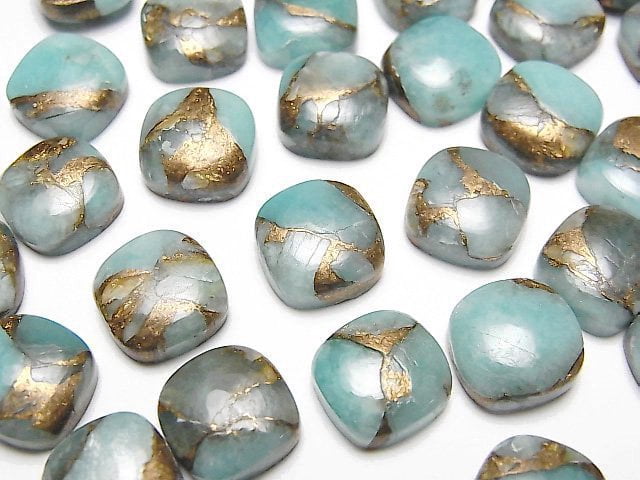 Cabochon, Copper Turquoise & Amazonite Gemstone Beads