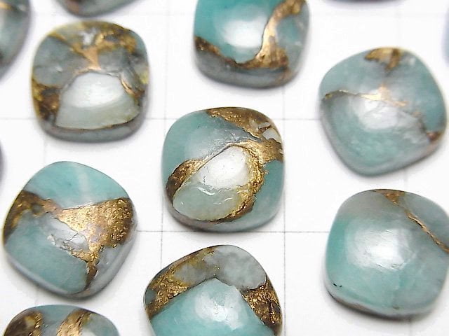 [Video] Copper Amazonite AAA Square Cabochon 10x10mm 2pcs