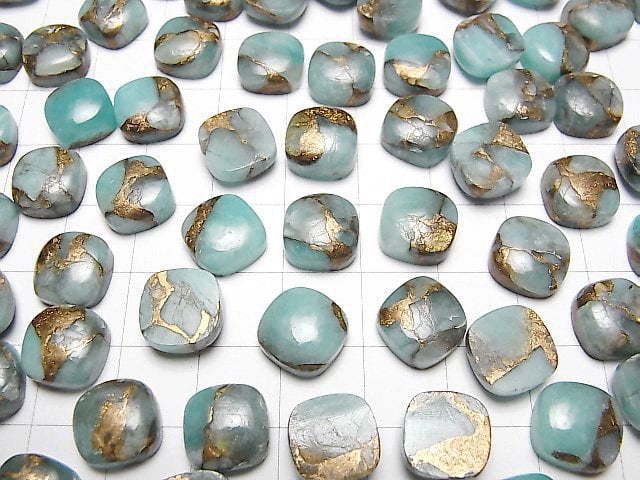 [Video] Copper Amazonite AAA Square Cabochon 10x10mm 2pcs