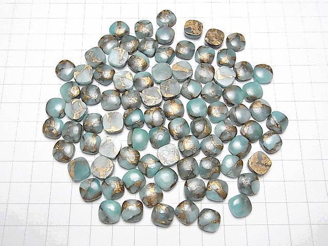 [Video] Copper Amazonite AAA Square Cabochon 10x10mm 2pcs