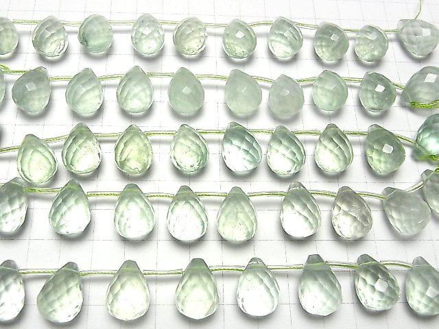 [Video] Green Fluorite AAA- Drop Faceted Briolette 18x13x13mm 1strand beads (aprx.6inch/15cm)