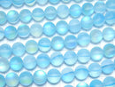 Frost Aqua Blue Luna Flash Round 10mm 1strand beads (aprx.14inch/35cm)