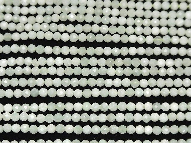 High Quality! Burmese Jadeite AA+ Faceted Round 3mm 1strand beads (aprx.15inch/37cm)