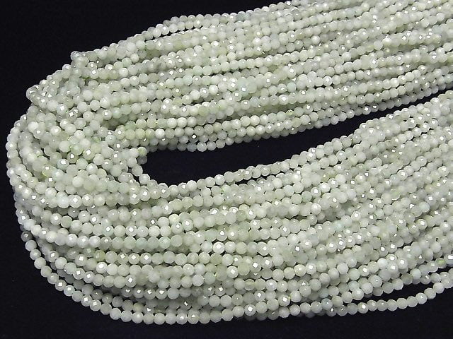 High Quality! Burma Jadeite AA+ Faceted Round 3mm 1strand beads (aprx.15inch / 38cm)