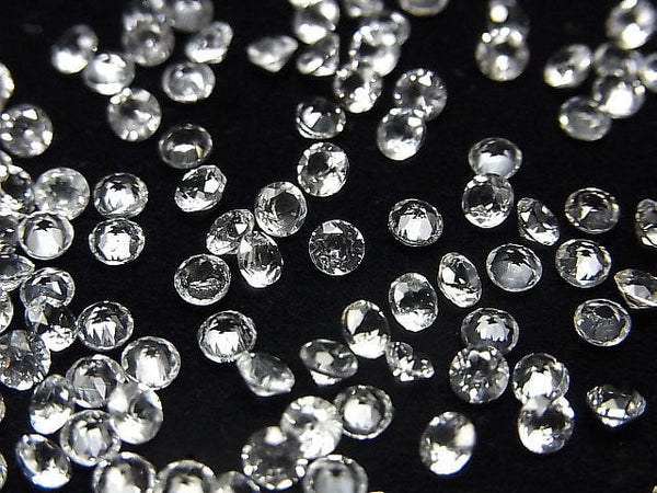 [Video]High Quality White Topaz AAA Loose stone Round Faceted 3x3mm 10pcs