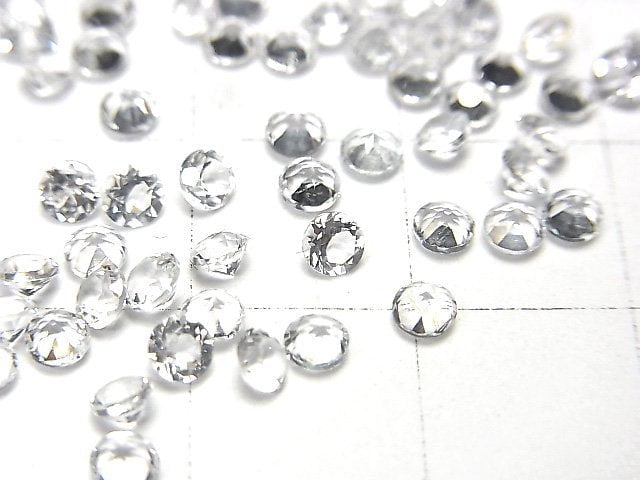 [Video]High Quality White Topaz AAA Loose stone Round Faceted 3x3mm 10pcs